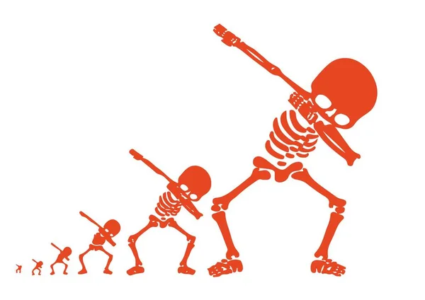 Skeleton Dabbing Μια Ομάδα Skeletons Κάνει Dab — Διανυσματικό Αρχείο