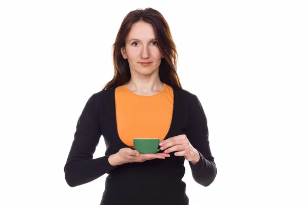 çay güzel kızıl saçlı genç kadınla 