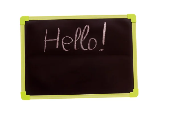 Greeting, written on a blackboard, background — Stock Photo, Image