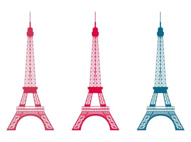 Eyfel Kulesi. Yalıtılmış nesne. Paris. Vektör çizim.