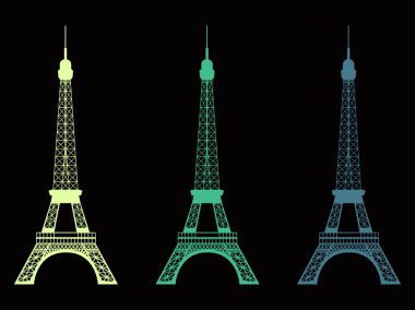 Eyfel Kulesi. Yalıtılmış nesne. Paris. Vektör çizim.