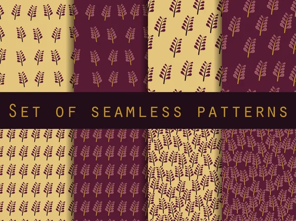 Set van naadloze patronen. Aard. Het patroon voor behang, tegels, stoffen en ontwerpen. Vector illustratie. — Stockvector