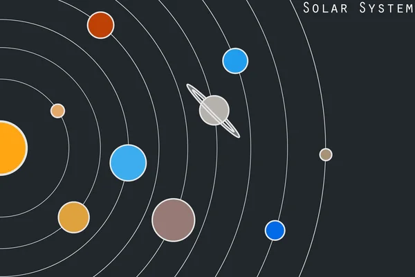 The planets of the solar system illustration in original style. Vector. — Stockový vektor