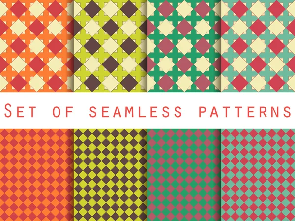 Set of seamless patterns. Geometric patterns. The pattern for wallpaper, tiles, fabrics and designs. Vector illustration. — Stock Vector