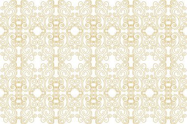 Art deco sorunsuz desen. Beyaz ve altın rengi. Süs. Vektör.