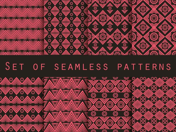 Stel de textuur naadloos in etnische stijl. Geometrische naadloze patroon. Voor behang, bedlinnen, tegels, stoffen, achtergronden. Vector illustratie. — Stockvector