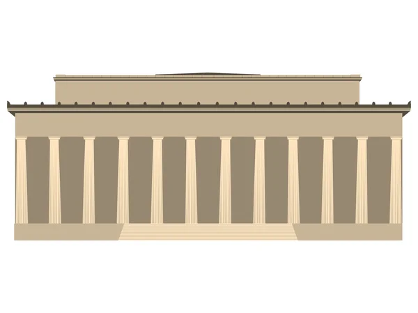 Edificio con columnas. Ilustración vectorial . — Vector de stock