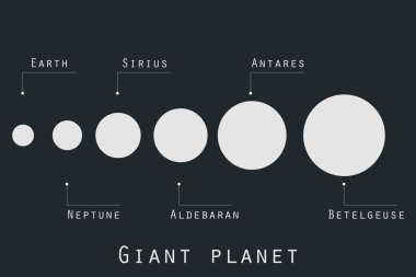 Giant planet  in original style. Planets and stars of the universe. Major planets. clipart