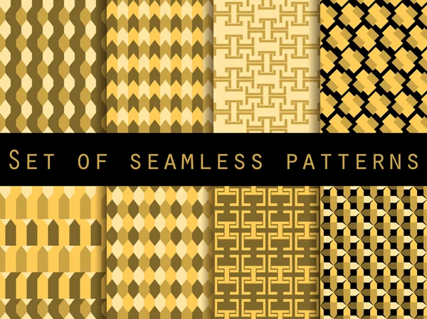 Set van naadloze patronen met geometrische vormen. Achtergrond patroon. Vector illustratie. — Stockvector