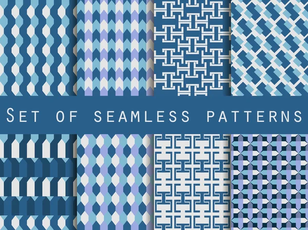 Set van naadloze patronen met geometrische vormen. Achtergrond patroon. Vector illustratie. — Stockvector