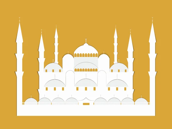 Kağıt Camii. Sultanahmet Camii. Ramazan Kareem kutlama. Kutsal ay. Vektör çizim. — Stok Vektör