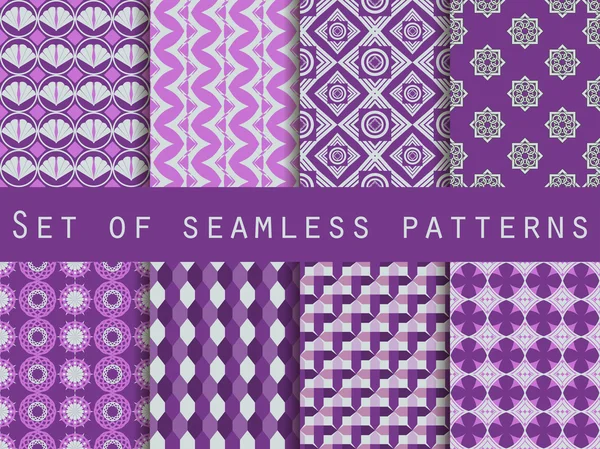 Set of seamless patterns. The pattern for wallpaper, tiles, fabrics and designs. Vector. — Stock Vector