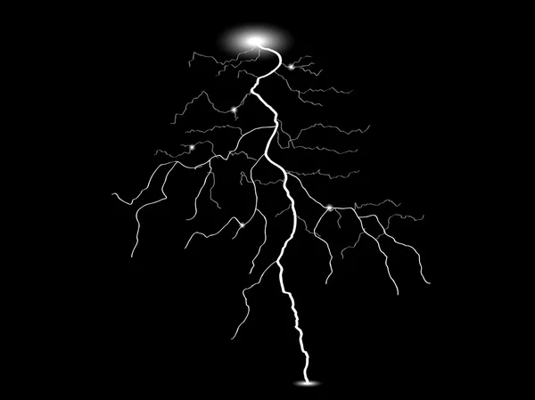 Vector realistic lightning. Thunderstorm and lightning. Magic and bright lighting effects. Vector