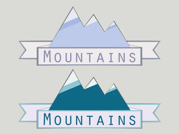Góry wycięte z papieru. Logo. Przygoda w górach. Wektor. — Wektor stockowy