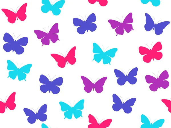 Patrón sin costuras mariposa. Patrón inconsútil de mariposas. Mariposas multicolores. Ilustración vectorial . — Vector de stock