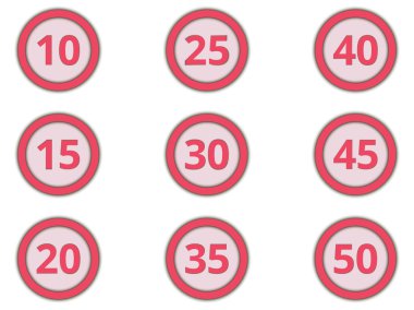 Daire içindeki numaraları. Kağıt daire gölge ile. Vektör çizim.