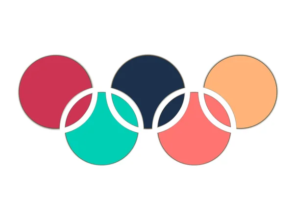 Paper circles. Interlocking circles. 3d circles with shadow. Logo. Vector illustration. — Stok Vektör