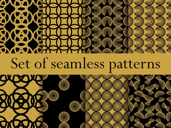 Set of seamless patterns with circles. Modern stylish texture. Vector illustration. — Stock vektor