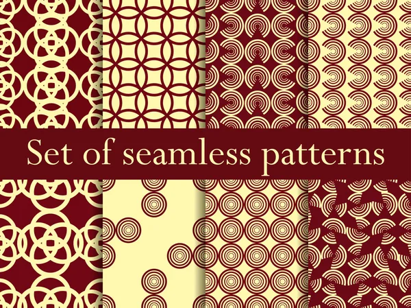 Set of seamless patterns with circles. Modern stylish texture. Vector illustration. — Stock Vector