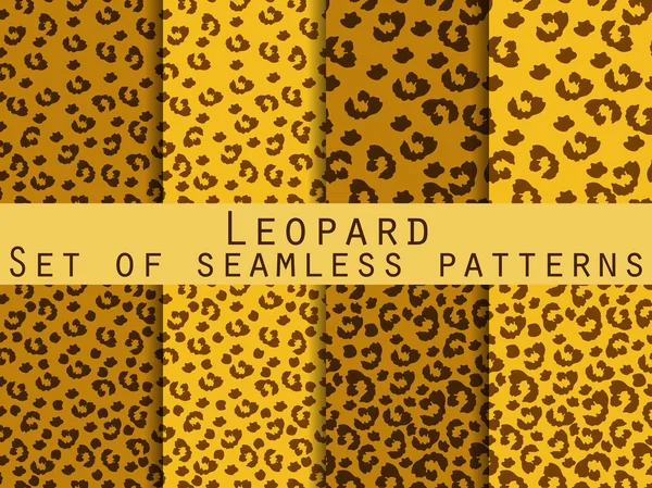 Leopard skin seamless mönster. Ställ in leopardmönster. Vektor. — Stock vektor