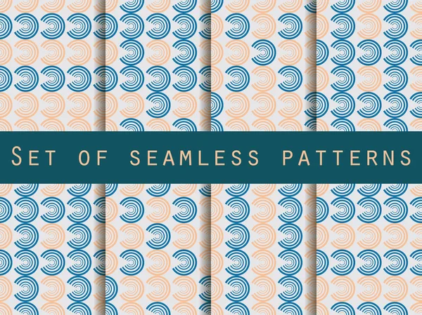 Naadloze patroon met cirkels. Set van naadloze patroon. Moderne stijlvolle textuur. Vectorillustratie — Stockvector