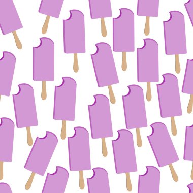 Dondurma seamless modeli. Buzlu şeker seamless modeli. Isırıldı buzlu şeker. Vektör.