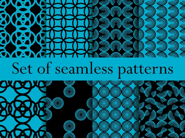 Set of seamless patterns with circles. Modern stylish texture. Vector illustration. — Stockový vektor