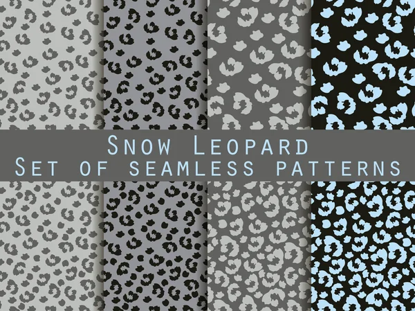 Leopar deri seamless modeli. Set kar leopar desen. Vektör.