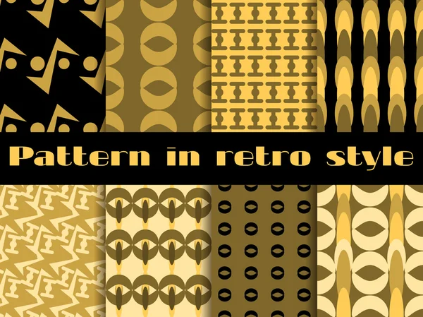 Set of retro patterns. 8 patterns. Vector illustration. — Stock Vector