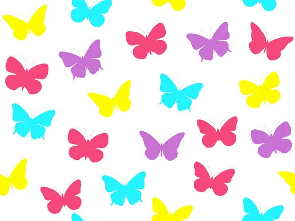 Patrón sin costuras mariposa. Patrón inconsútil de mariposas. Mariposas multicolores. Ilustración vectorial . — Vector de stock
