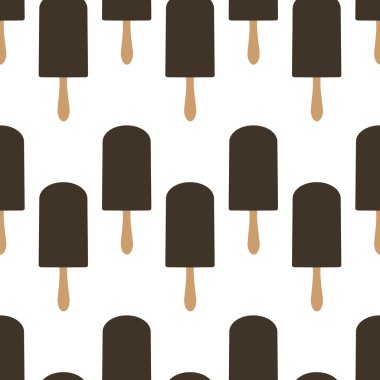 Dondurma seamless modeli. Buzlu şeker seamless modeli. Isırıldı buzlu şeker. Vektör.