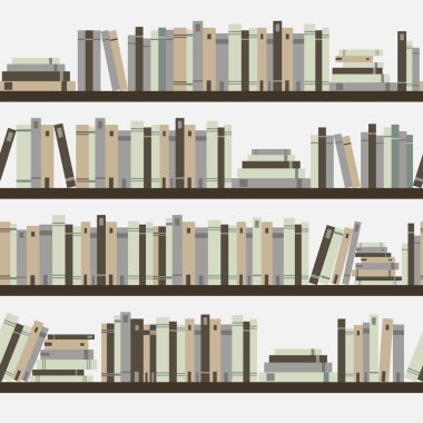 Dikişsiz kitaplar, kitap, kütüphane kitaplık, kütüphane, kitapçı, kütüphane, düz kitaplar, kitap ile dikişsiz desen kitap raf bir raf üzerinde kitap ile sorunsuz desen