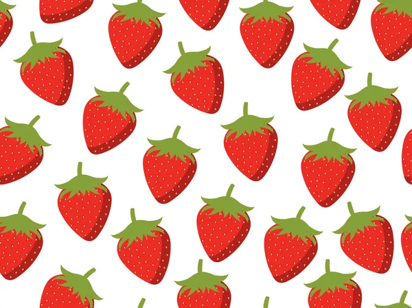 Fresas patrón sin costuras. Fondo vectorial . — Vector de stock