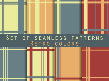 Çizgilerin deseni, çizgili arka plan, retro desen, dikişsiz desen seti, retro renkler.