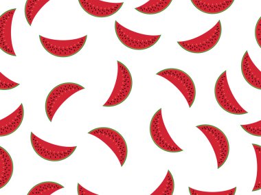 Karpuz seamless modeli, karpuz dilimi. Vektör çizim.