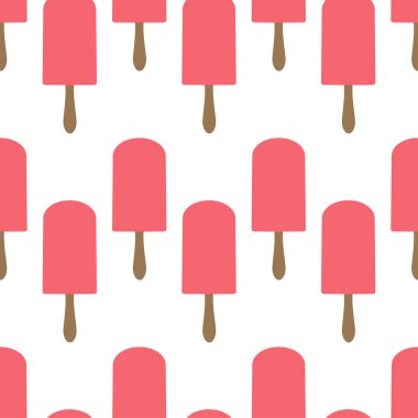 Dondurma seamless modeli. Buzlu şeker seamless modeli. Isırıldı buzlu şeker. Vektör.