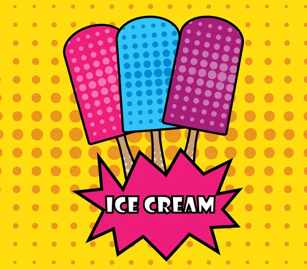 Ice cream pop art style. Popsicle. Ice cream on a stick. Vector. — Stock Vector