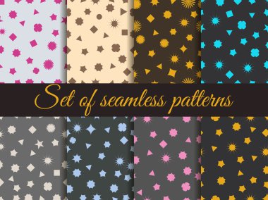 Dikişsiz geometrik desen. Geometrik kaos. Ambalaj kağıdı. Geometrik şekillerle kusursuz desen ayarlayın. Soyut arka plan.