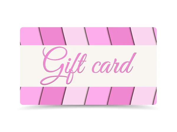 ギフトカード。ギフトカードピンク色。紙の波を持つギフトカード。ベクトル. — ストックベクタ