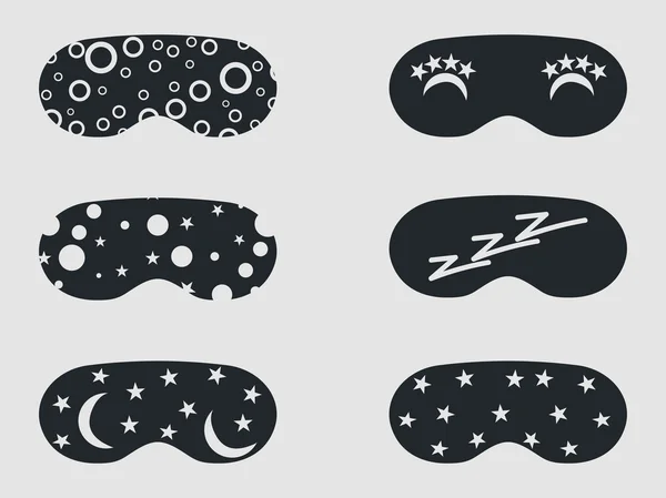 Masque de sommeil, masque oculaire, masque de sommeil avec motif. Isolé sur fond blanc . — Image vectorielle
