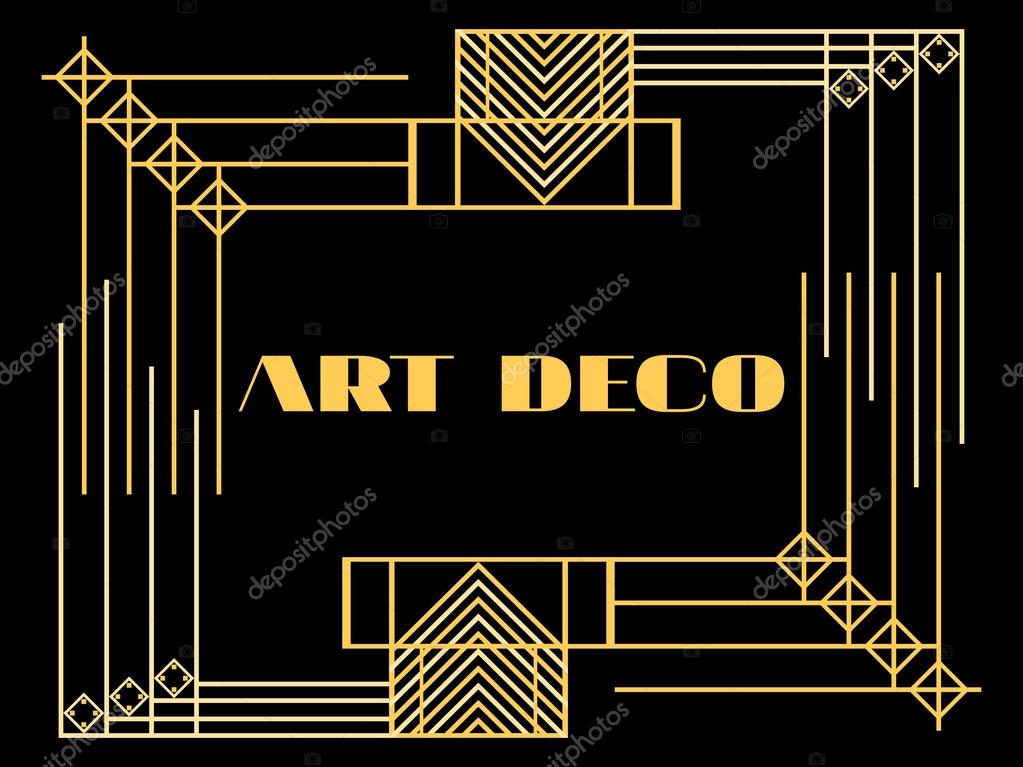 Cadre Art Déco Art Déco Cadre Vintage Géométrique Arrière Plan De