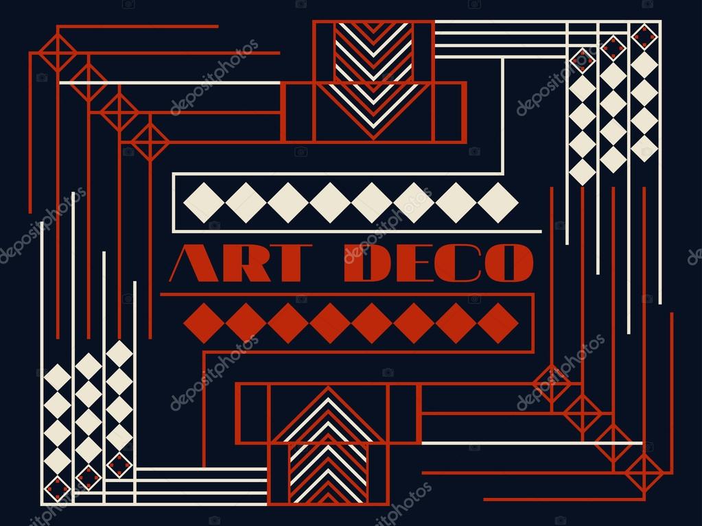 Cadre Art Déco Art Déco Cadre Vintage Géométrique Arrière Plan De