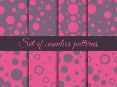 Daireler ile Seamless modeli. Desen daireler ve nokta. Lekeleri. Duvar kağıdı, çini, kumaşlar ve tasarımlar için şablon. Vektör çizim.