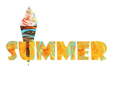 Yazı, grunge renkli yaz. Metin sıçramalarına, fırça darbeleri ile. Beyaz arka plan üzerinde kelime.