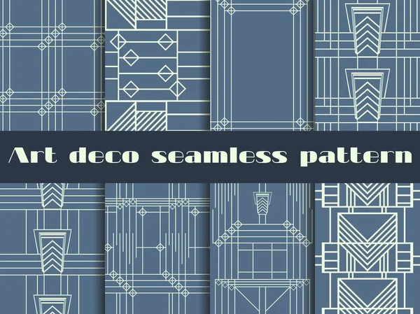 아트 데코 완벽 한 패턴입니다. 아트 데코 기하학적 패턴 완벽 한 집입니다. 레트로 배경 설정. 1920, 1930 년대 스타일. — 스톡 벡터