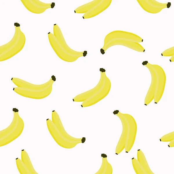 Bezešvé vzory s banány. Banány na bílém podkladu. Vektorová ilustrace. — Stockový vektor