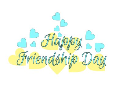 Mutlu arkadaşlık günü. Beyaz arka plandaki kalpler. Vektör çizimi.