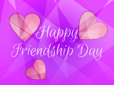 Mutlu arkadaşlık günü. Işık ışınları ile Kalp, güzel arka plan. Vektör çizimi.