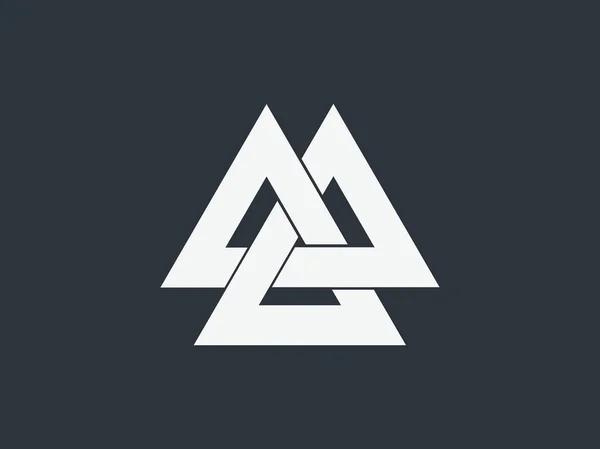 Valknut は、ユグドラシルの木の世界の終わりの象徴であります。神オーディンのサイン。北欧の文化を参照します。. — ストックベクタ