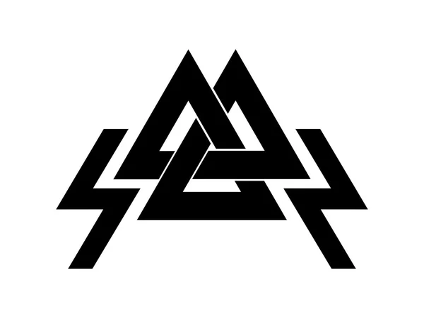 Valknut es un símbolo del fin del mundo del árbol Yggdrasil. Signo del dios Odín. Se refiere a la cultura nórdica . — Vector de stock